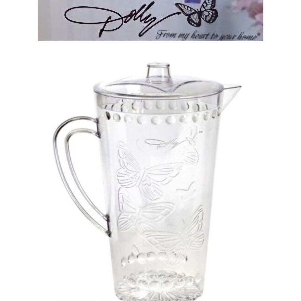Dolly Parton Clear Butterfly Embossed Pitcher w/Lid